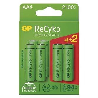 Nabíjecí baterie GP ReCyko-AA,HR6,2 100 mAh,6 ks