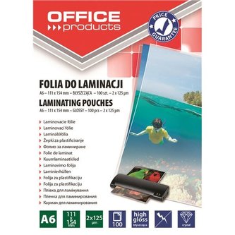 Laminovací kapsy OFFICE PRODUCTS A6,125 mic,100 ks