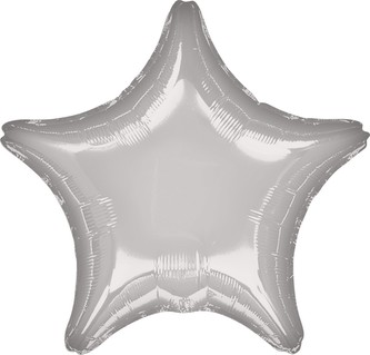Foliový balón hvězda 48 cm, stříbrná metallic