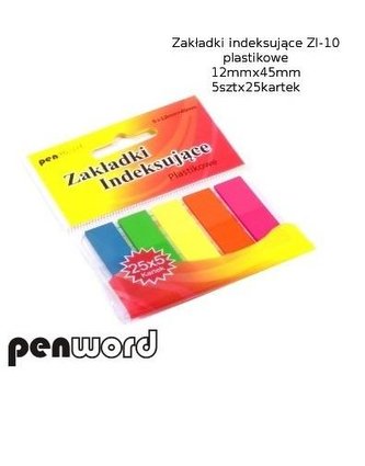 Zakładki indeksujące 12x45mm 5x25szt plastikowe