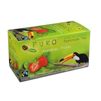 Černý čaj Puro - jahoda, Fair trade, 25x 2 g