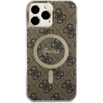 Guess 4G IML MagSafe kryt iPhone 13 Pro Max hnědý