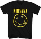 Pánské tričko Nirvana: Yellow Smiley (XL) černá bavlna