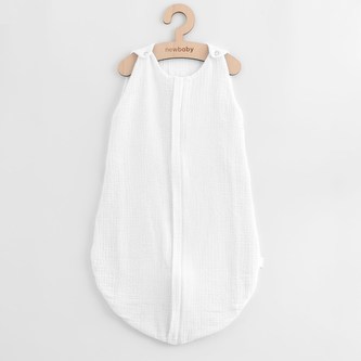 Mušelínový spací vak pro miminka New Baby bílý - velikost 0-6 m