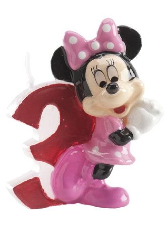Dortová svíčka Minnie 6,5cm číslo 3 - Dekora