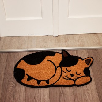 HOME ELEMENTS Rohož z kokosových vláken, tvar Kočka, 43x73 cm