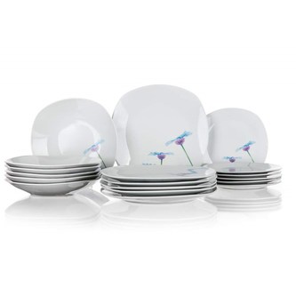 BANQUET Sada talířů BLUE DAISY, 18 ks