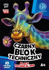 Blok techniczny A4/10K 170g Black (10szt)