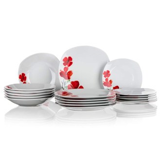 BANQUET Sada talířů POPPIES, 18 ks