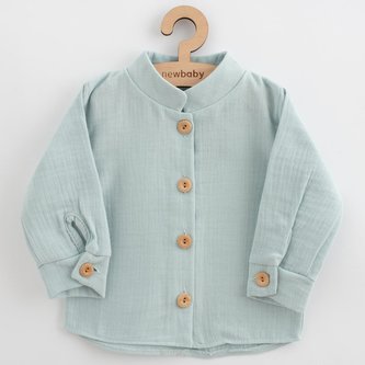 Kojenecká mušelínová košile New Baby Soft dress mátová - velikost 74 (6-9m)
