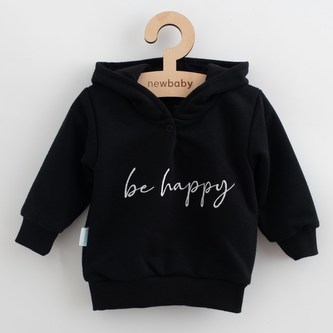Kojenecká tepláková mikina s kapucí New Baby Be Happy - velikost 80 (9-12m)
