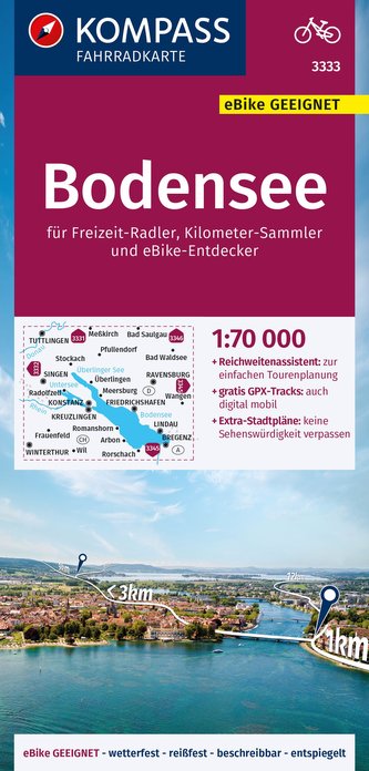 KOMPASS Fahrradkarte 3333 Bodensee 1:70.000