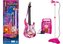 Gitara z mikrofonem różowa