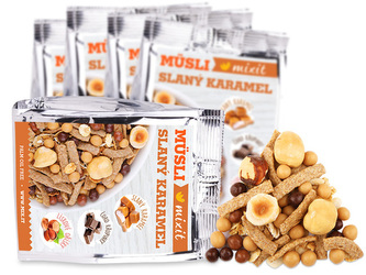 Mixit Pečený Mixit - Slaný karamel & lískové oříšky do kapsy 5 x 60 g