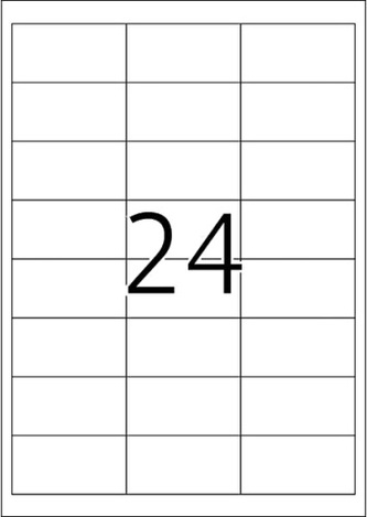 Etikety Top Stick A4/100 ks, 66x33,8 mm - 24 etiket, bílé