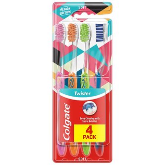 Colgate Twister Design Edition zubní kartáček měkký 4 ks