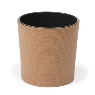Plastový květináč Malwa ECO 190 mm vroubek, přírodní dřevo