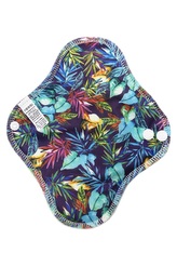 Denní vložka (PUL) - Letní listy, tmavě fialový velur (kojenecký plyš)