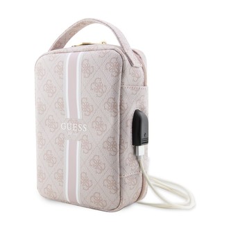 Guess PU 4G Printed Stripes Travel Universal Bag růžové