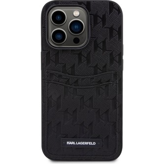Karl Lagerfeld Saffiano Monogram Card Slot kryt iPhone 13 Pro Max černý