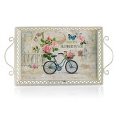 HOME DECOR Podnos plechový BICYCLE 41 x 23 x 4,5/9 cm