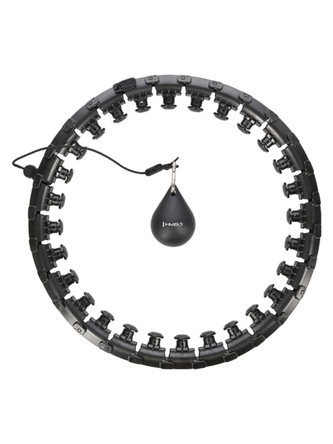 HMS - HHW12 Plus size černá masážní hula hoop obruč se závažím HMS