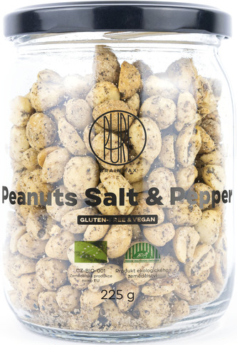 BrainMax Pure Arašídy, Sůl & Pepř, BIO, 225 g