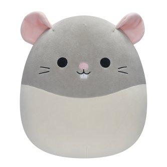SQUISHMALLOWS Šedobílá krysa - Rusty, 30 cm