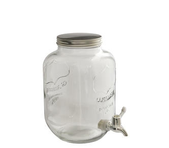 Dóza sklo s ventilem 4l kovové víko