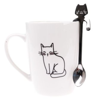 Porcelánový hrnek s kovovou lžičkou v krabičce, 1/36