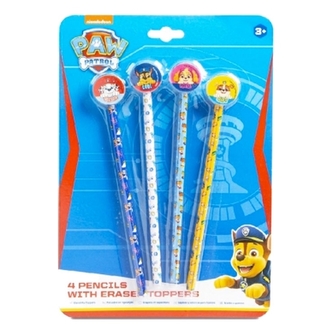 Tlapková patrola tužky 4ks s gumou