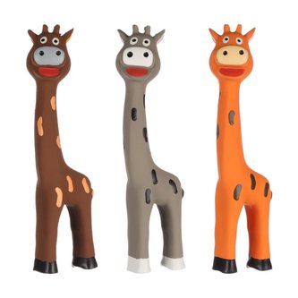 Flamingo pískací latexová žirafa-Hnědá