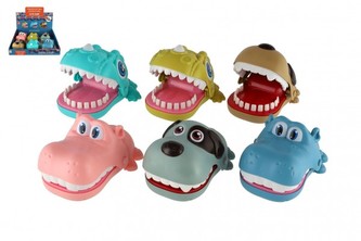 Hra postřehová kousání prstů zvířátko plast 12x6cm 6 druhů