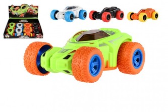 Auto otáčecí kaskadérské plast 10x12cm na setrvačník 4 barvy 12ks v boxu