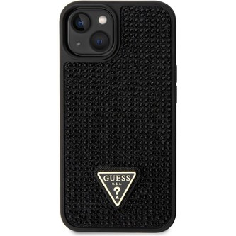 Guess Rhinestones Triangle Metal Logo kryt pro iPhone 14 černý