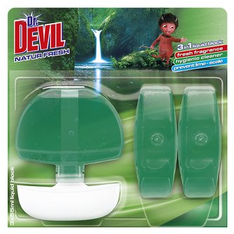 Dr. DEVIL tekutý WC blok 3in1 Natur Fresh 3x55ml Dr. DEVIL tekutý WC blok 3in1 Natur Fresh 3x55ml