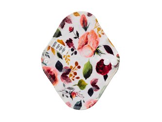 BIO Intimní vložka s GOTS (Biobavlněný úplet) - Malované pivoňky bílé