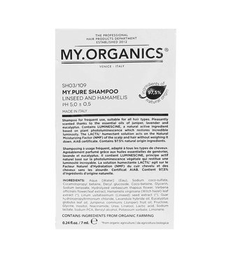 My.Organics My.Pure Shampoo Linseed And Hamamelis šampon pro časté mytí vlasů 7 ml vzorek
