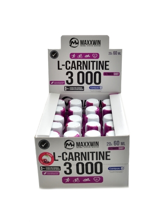 Maxxwin - L-Carnitine 3000 shot 20 x 60 ml - višeň