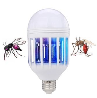 Elektrický lapač hmyzu s LED světlem ve formě žárovky Elektrický lapač hmyzu s LED světlem ve formě žárovky