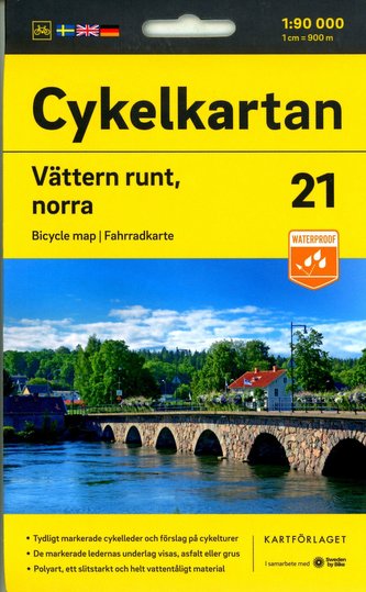 Cykelkartan Blad 21 Vättern runt, norra delen 1:90000