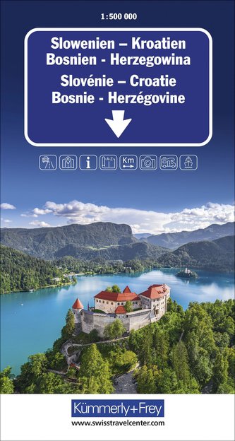 Slowenien - Kroatien - Bosnien-Herzegowina Strassenkarte 1:500 000