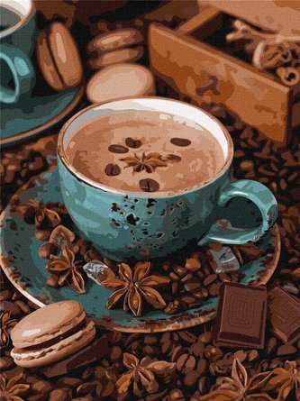 Malowanie po numerach - Martwa natura z kawą 30x40