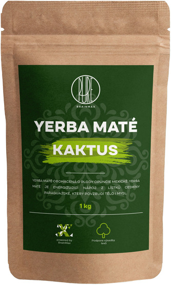 BrainMax Pure Yerba Maté, Kaktus, 1000 g