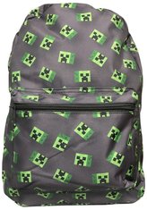 Školní batoh Minecraft: Creeper (objem 14,4 litrů|30 x 40 x 12 cm) šedý polyester