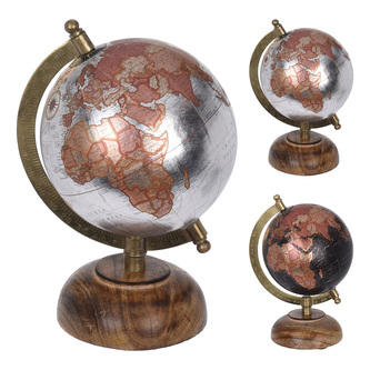 Globus na dřevěném podstavci 127 mm - dvě barevná provedení