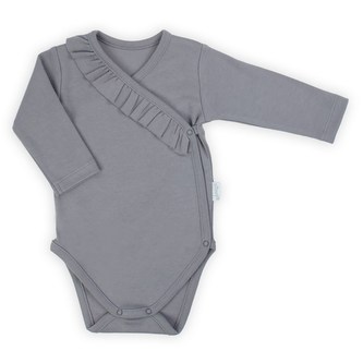 Kojenecké bavlněné body s bočním zapínáním Nicol Sara šedá - velikost 62 (3-6m)