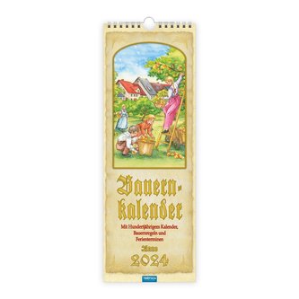 Trötsch Maxi-Streifenkalender Bauernkalender 2024 - mit Hundertjährigem Kalender, Bauernregeln und Ferienterminen