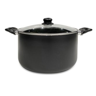 HRNEC SE SKLENĚNOU POKLICÍ NERO KITCHISIMO 28X15CM