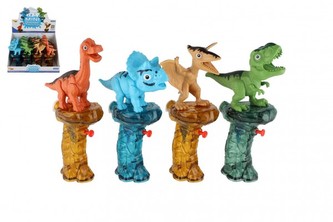 Vodní pistole dinosaurus stříkací plast 13x20cm 4 druhy 12ks v boxu
